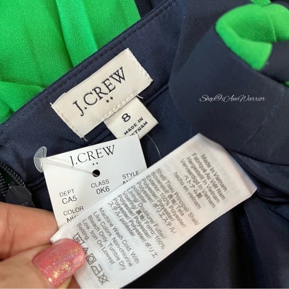 J.Crew (factory) NWT navy & Kelly green pleated midi skirt *shop@iamwarrior - Picture 10 of 11